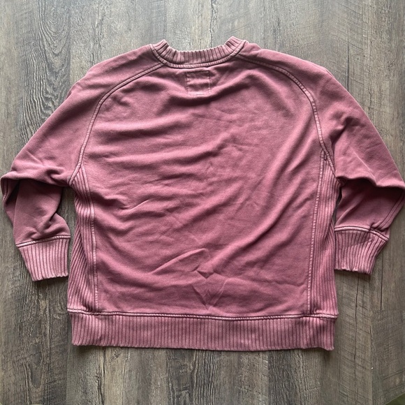 Aerie | Oversized Red Mock Neck Long Sleeve Slouchy Lounge Sweatshirt Small - Picture 2 of 12